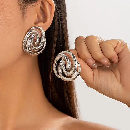 Snake Shaped Spiral Stud Earrings