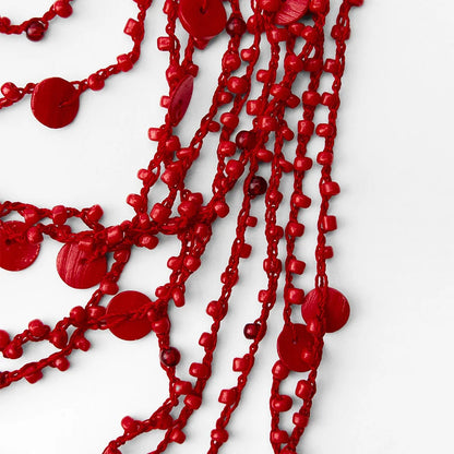 Boho Glow – Handwoven Beaded Shell Multilayer Necklace