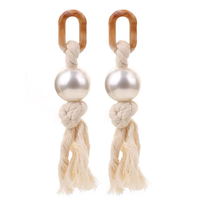 Pearl Twist – Handmade Statement Rope Earrings