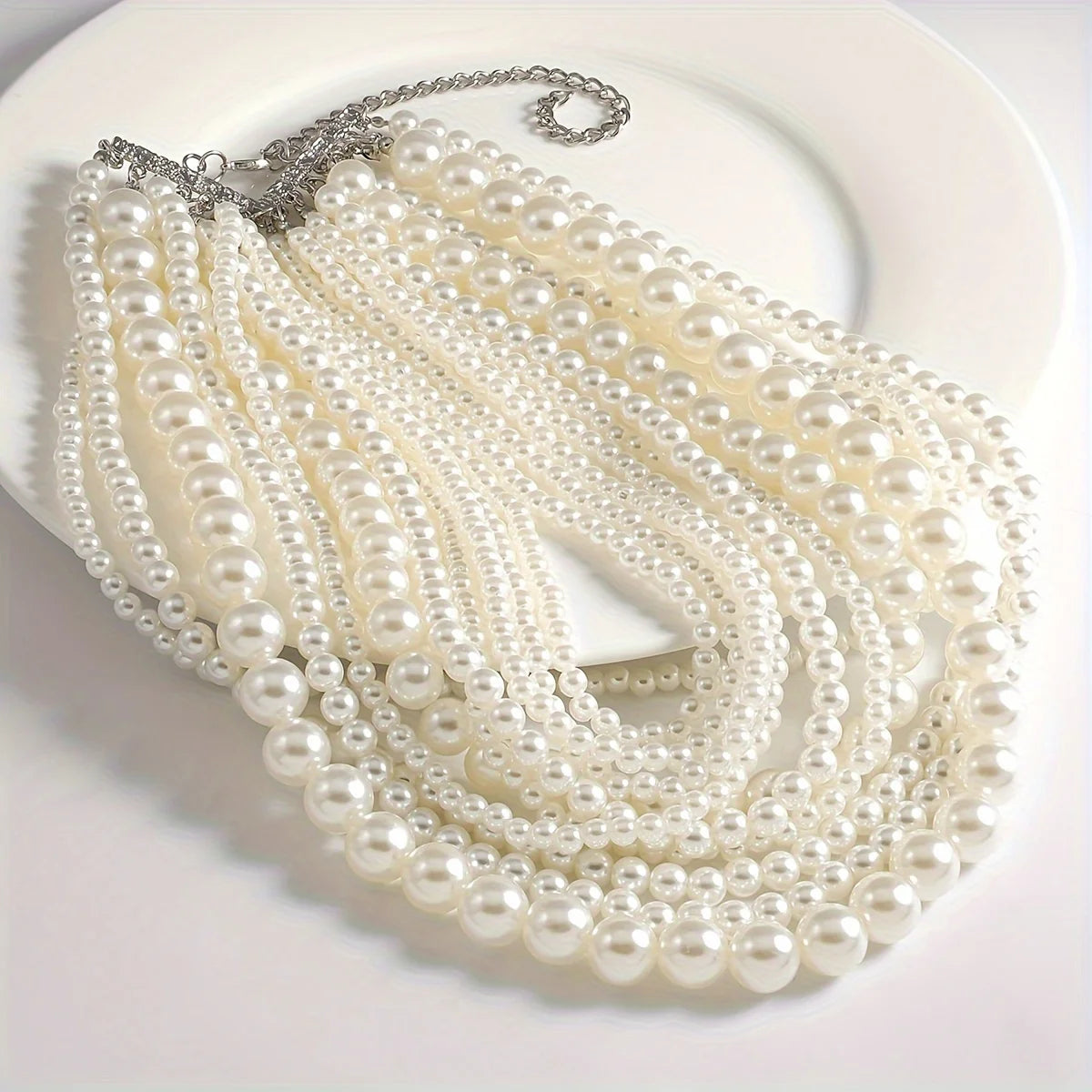 Elegant Handmade Long Pearl Necklace for Women – Multilayer Design
