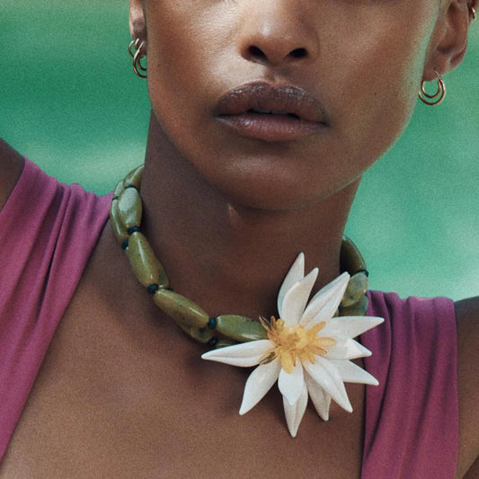 Lotus Bloom Beaded Necklace