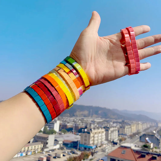 Handmade Enamel Stretch Bracelet