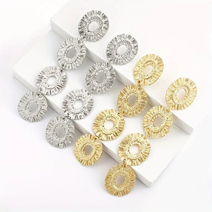 Golden Hollow Flower Earrings