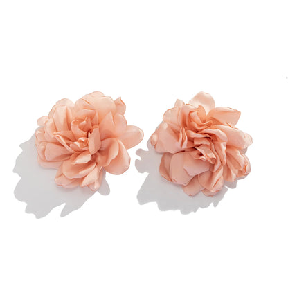 Elegant Big Flower Stud Earrings