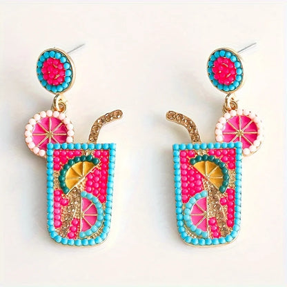 Lemonade Bead Dangle Earrings