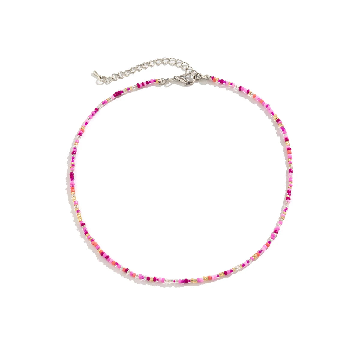 Bohemian Mixed Color Seed Bead Necklace