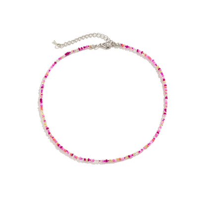 Bohemian Mixed Color Seed Bead Necklace