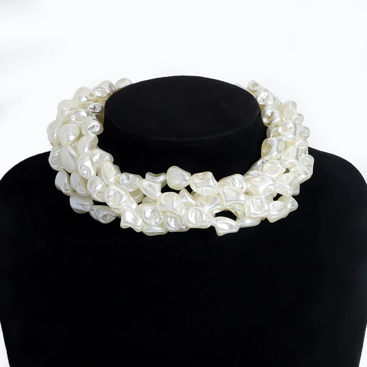 Statement Pearl Button Necklace