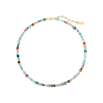 Colorful Natural Stone Beaded Necklace