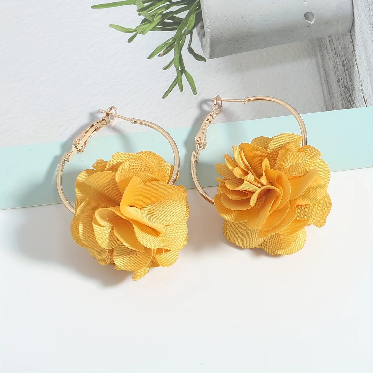 Summer Petal Hoop Earrings
