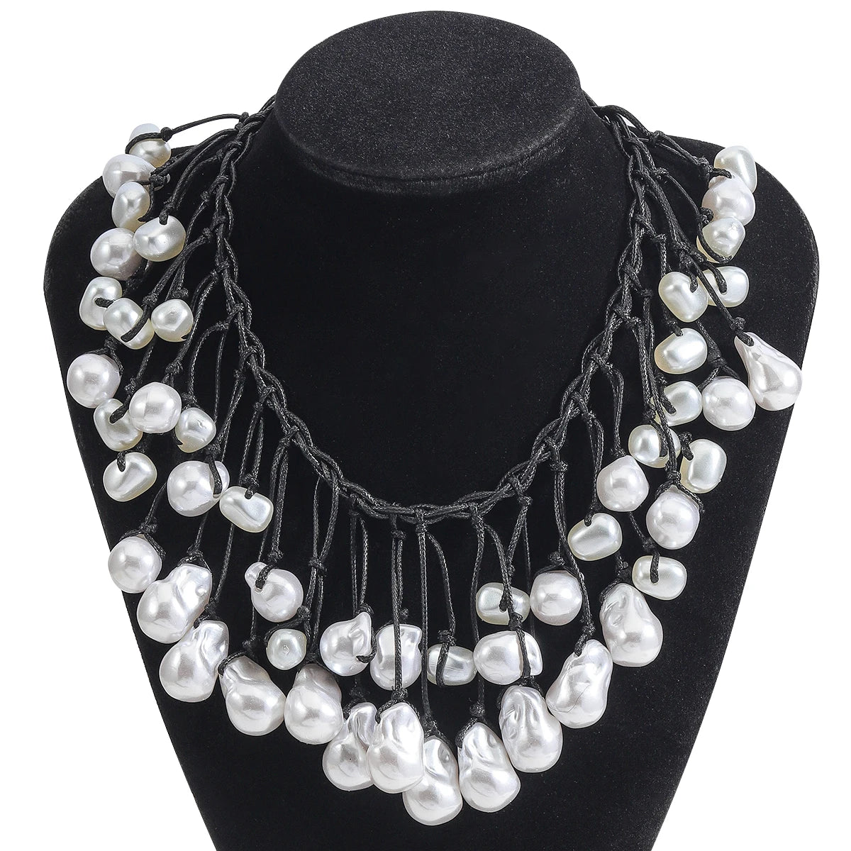 Elegant Handmade Long Pearl Necklace for Women – Multilayer Design