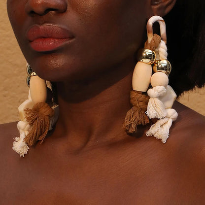 Beaded Elegance – Handmade Long Tassel Earrings