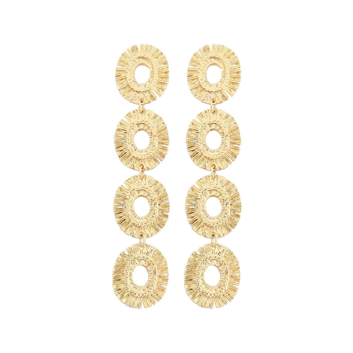 Retro Oval Texture Earrings