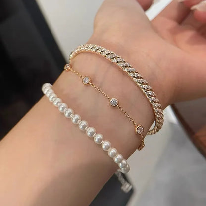 Classic Gold Rhinestone Chain Bracelet