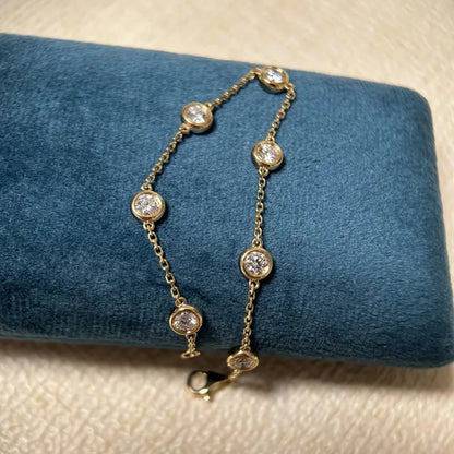 Classic Gold Rhinestone Chain Bracelet