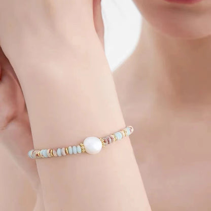 Natural Stone & Pearl Pendant