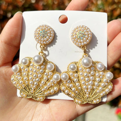 Ocean Sparkle Pearl Earrings