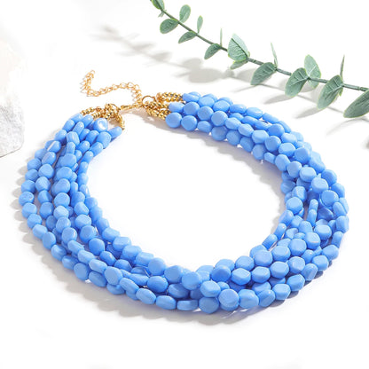 Blue Boho Layers Necklace