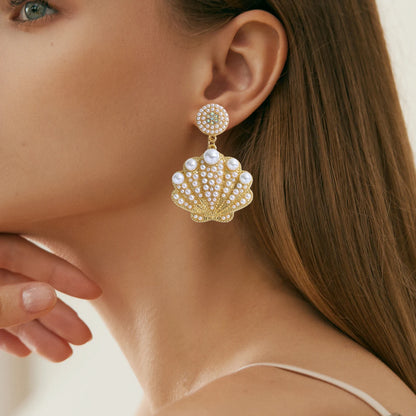 Ocean Sparkle Pearl Earrings