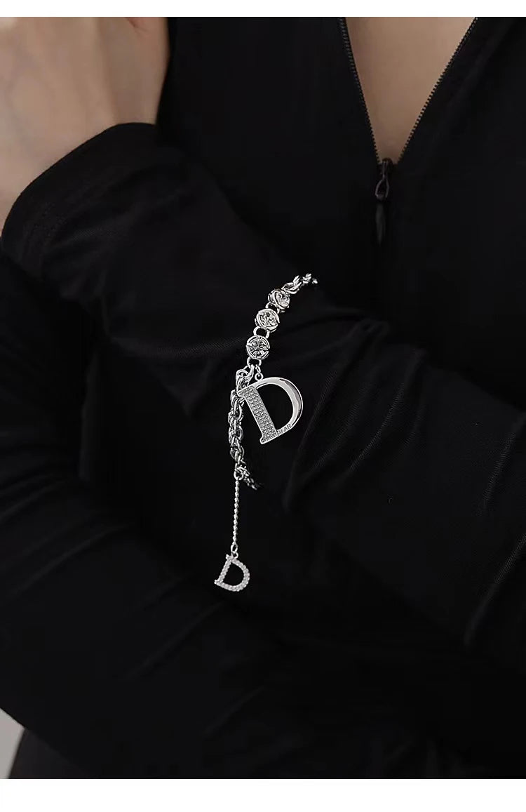 Micro Zircon Letter D Pendant Bracelet