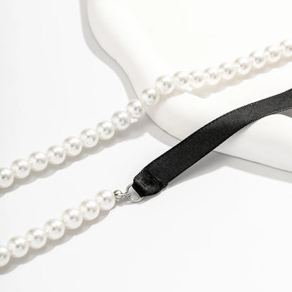 Elegant Black Velvet Bow Choker Necklace