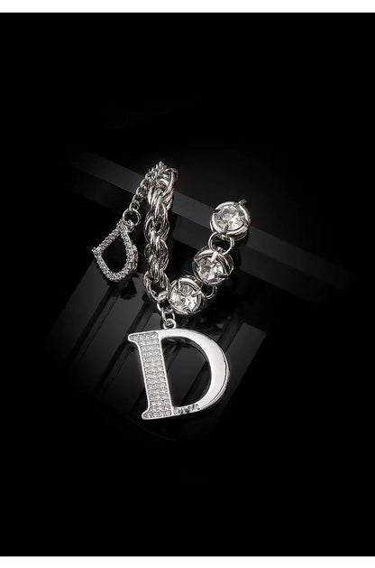 Micro Zircon Letter D Pendant Bracelet