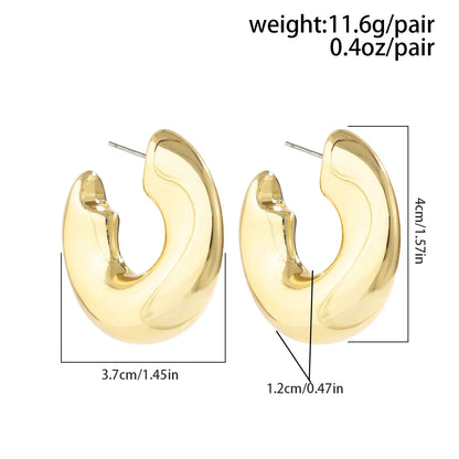 Irregular C-Shaped Hoop Earrings