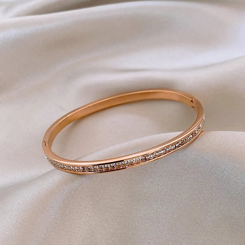 Rose Gold Zirconia Charm Bracelet