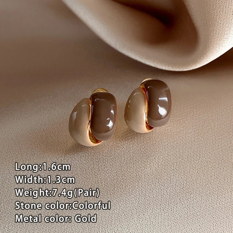 French Retro Glazed Drop Earrings