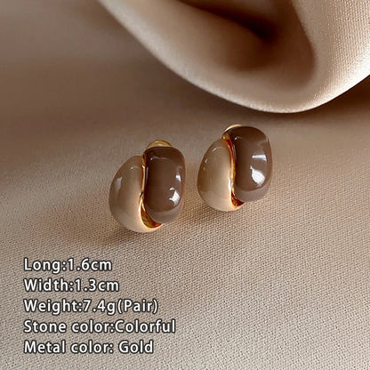 French Retro Glazed Drop Earrings