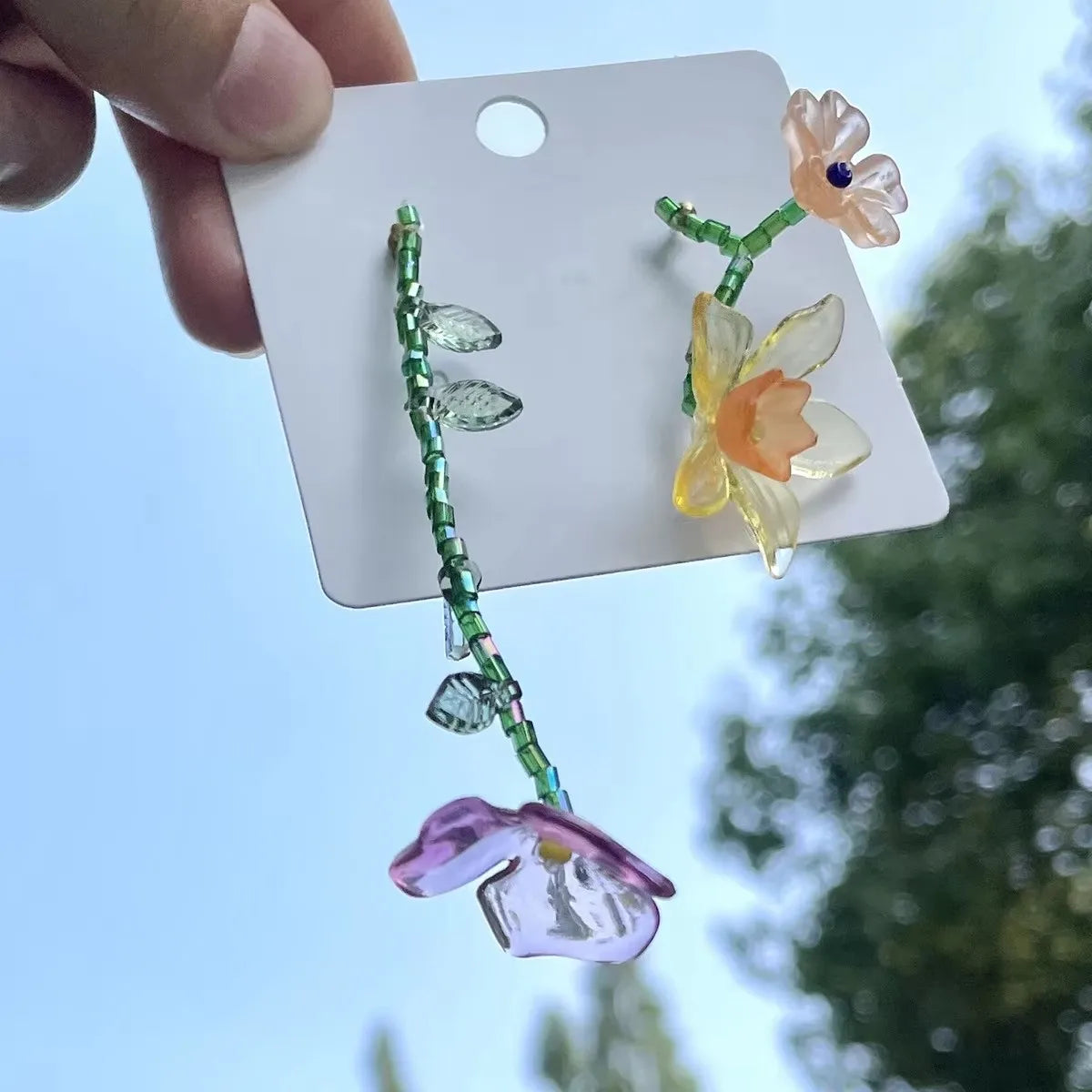 Bohemian Colorful Beaded Plant Necklace