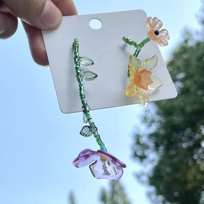 Bohemian Colorful Beaded Plant Necklace