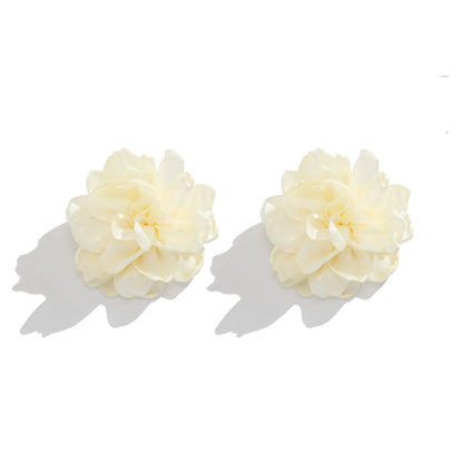 Elegant Big Flower Stud Earrings