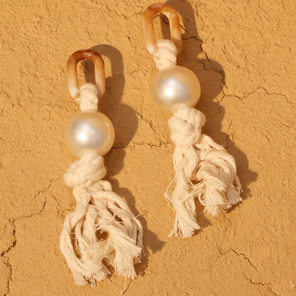 Pearl Twist – Handmade Statement Rope Earrings