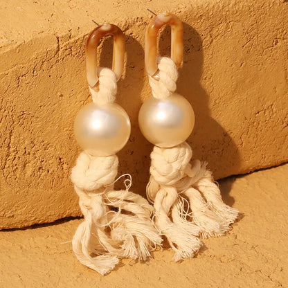 Pearl Twist – Handmade Statement Rope Earrings