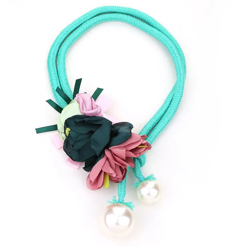 Pearls & Flower Necklace for Women – Boho Wedding & Party Jewelry