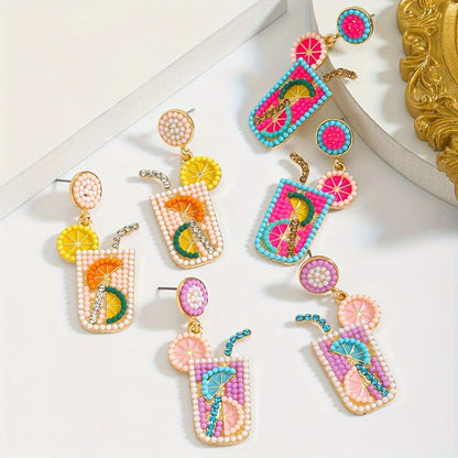 Lemonade Bead Dangle Earrings