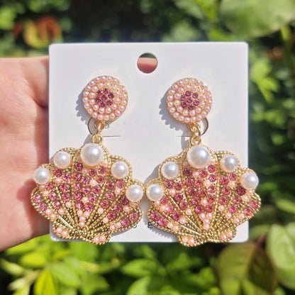 Ocean Sparkle Pearl Earrings