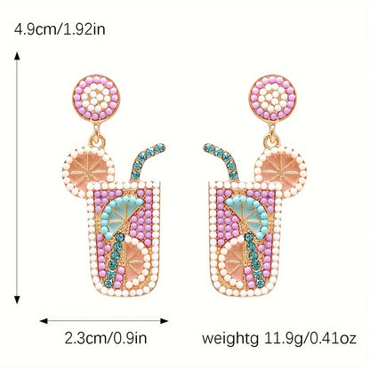 Lemonade Bead Dangle Earrings