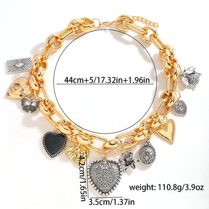 Dual Tone Coin Charm Necklace