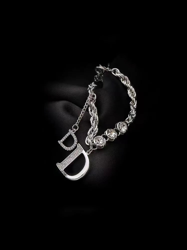 Micro Zircon Letter D Pendant Bracelet