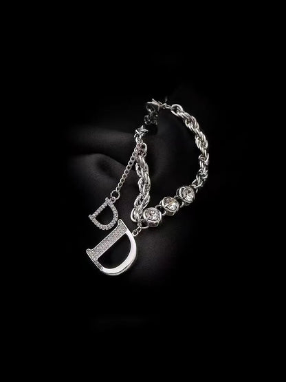 Micro Zircon Letter D Pendant Bracelet