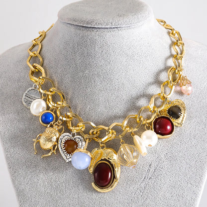 Dual Tone Coin Charm Necklace