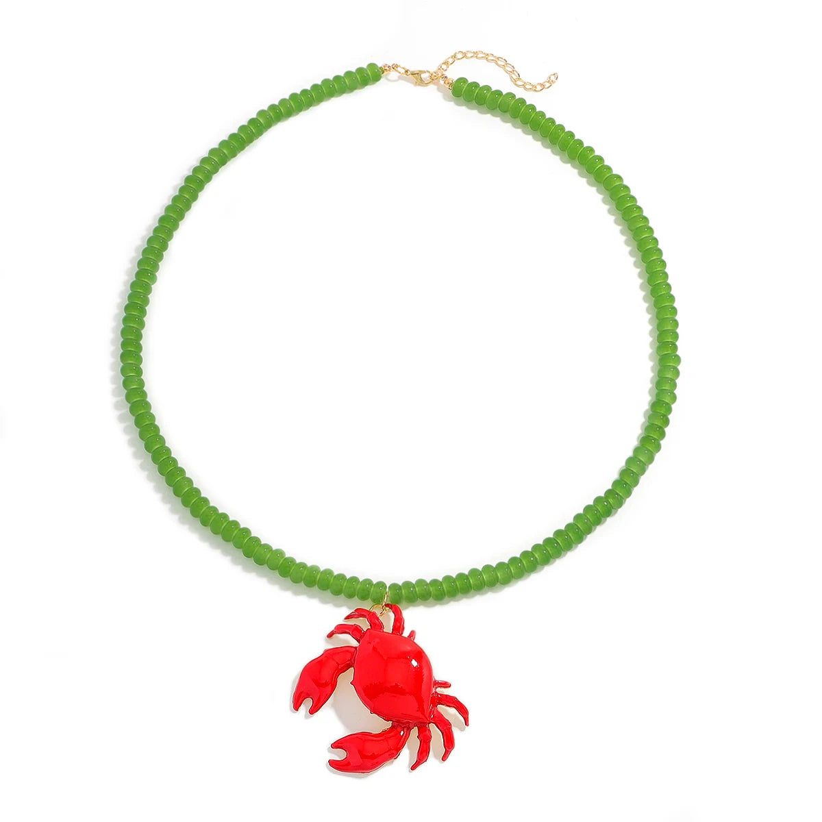 Boho Beaded Crab Necklace