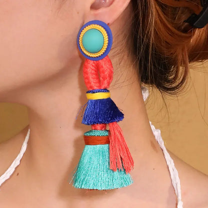 Boho Elegance – Handmade Long Tassel Earrings