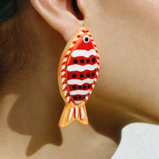 Fashion Resin Fish Stud Earrings