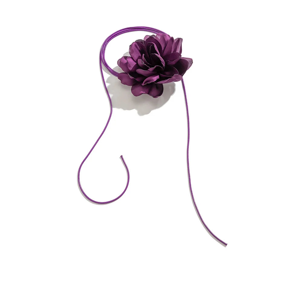 Exaggerated Big Rose Flower Choker Necklace