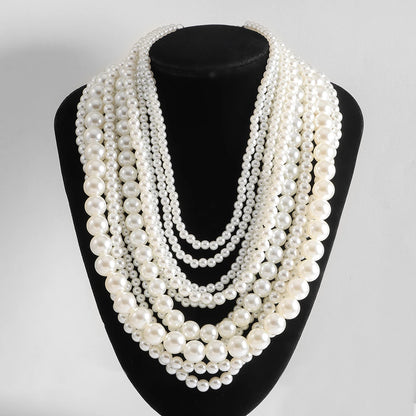 Statement Pearl Button Necklace