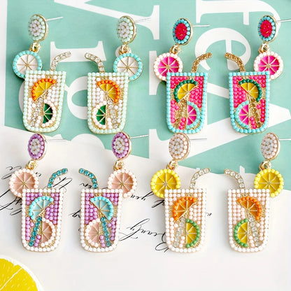 Lemonade Bead Dangle Earrings