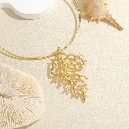 Coral Charm Choker Necklace